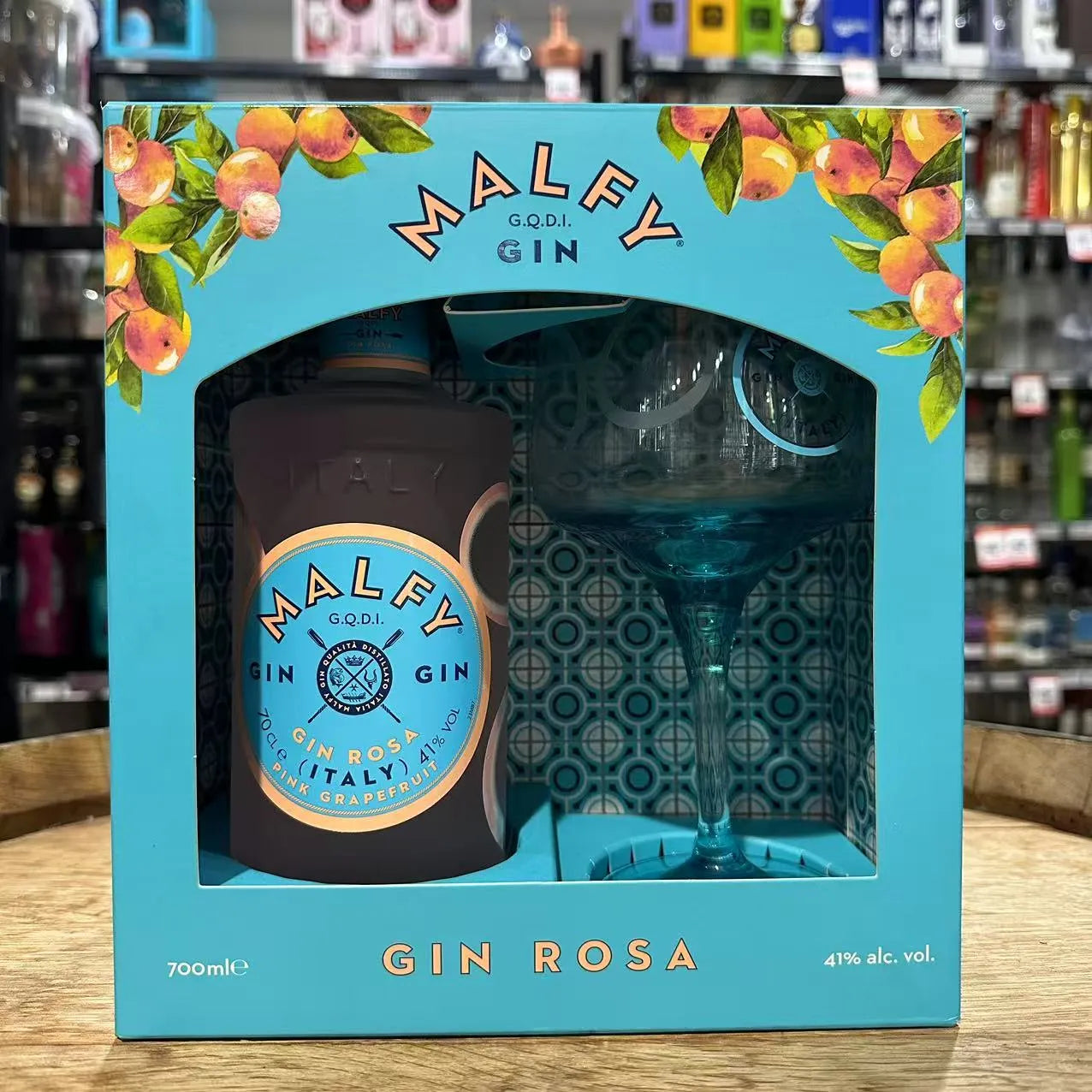 Malfy Rosa Gin 700ml + Glass Gift Box